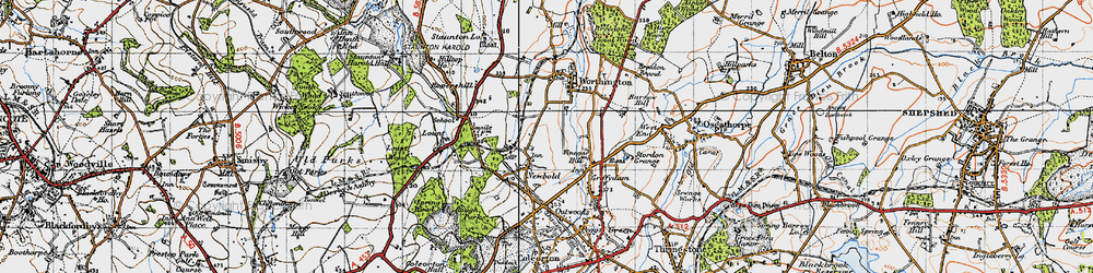 Old map of Newbold in 1946