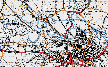 Old map of Newbold on Avon in 1946
