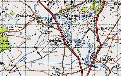 Old map of Newbold-on-Stour in 1946
