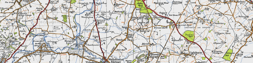 Old map of Newbold Pacey in 1946