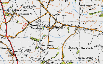 Old map of Newbold Verdon in 1946