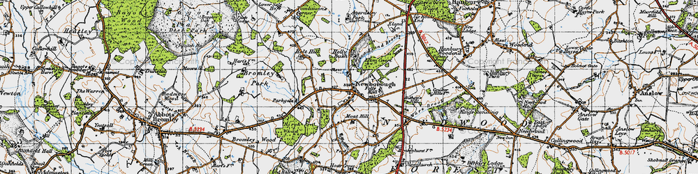 Old map of Newborough in 1946