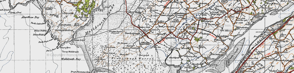 Old map of Newborough in 1947