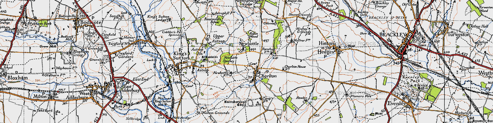 Old map of Newbottle in 1946