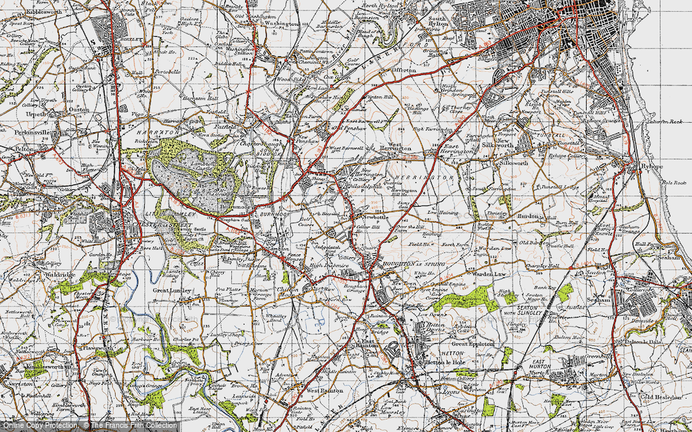 Old Map of Newbottle, 1947 in 1947