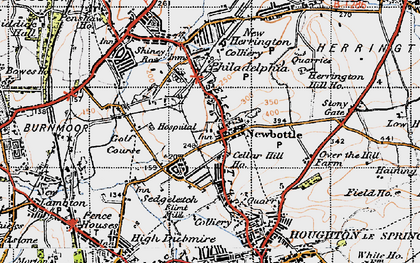 Old map of Newbottle in 1947