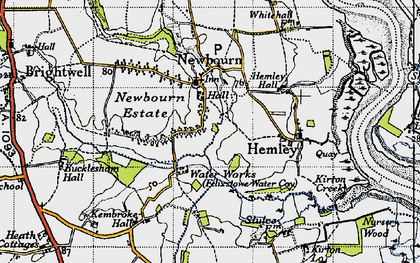 Old map of Newbourne in 1946