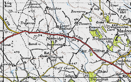 Old map of Bosvenning in 1946