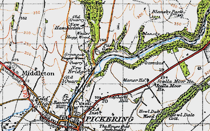 Old map of Blansby Park in 1947