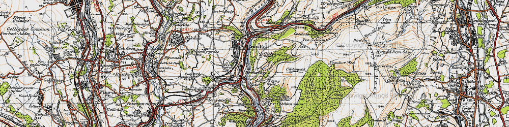 Old map of Newbridge in 1947