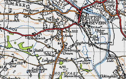 Old map of Newbridge Green in 1947