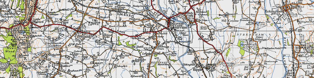 Old map of Newbridge Green in 1947