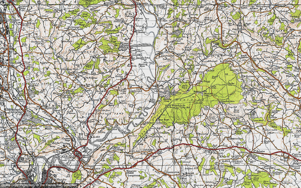 Old Map of Historic Map covering Bertholau Graig in 1946