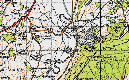 Old map of Bertholau Graig in 1946