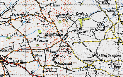 Old map of Bagborough in 1946