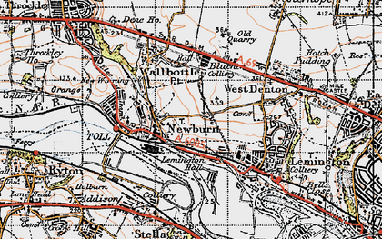 Old map of Newburn in 1947