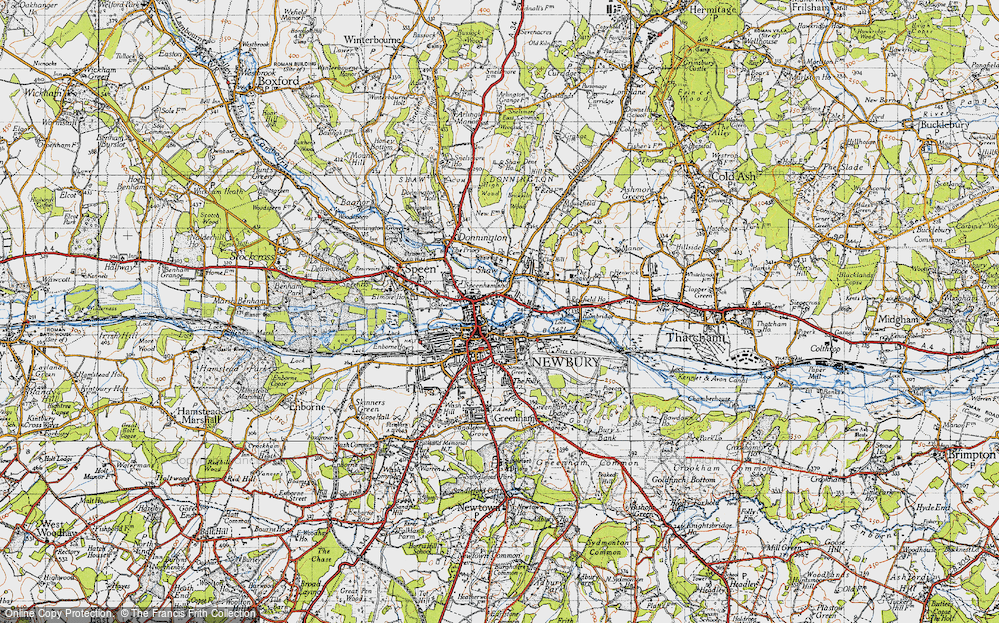 Old Map of Newbury, 1945 in 1945