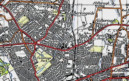 Old map of Newbury Park in 1946