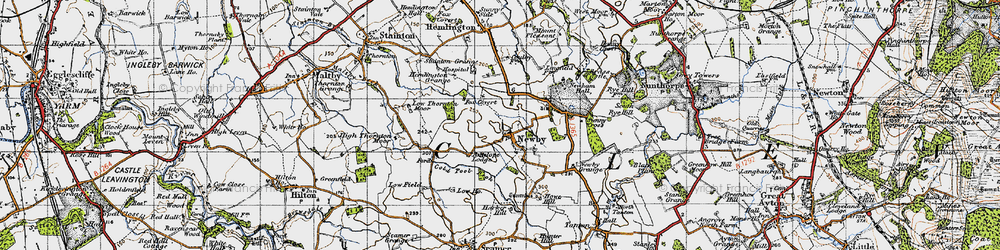 Old map of Newby in 1947