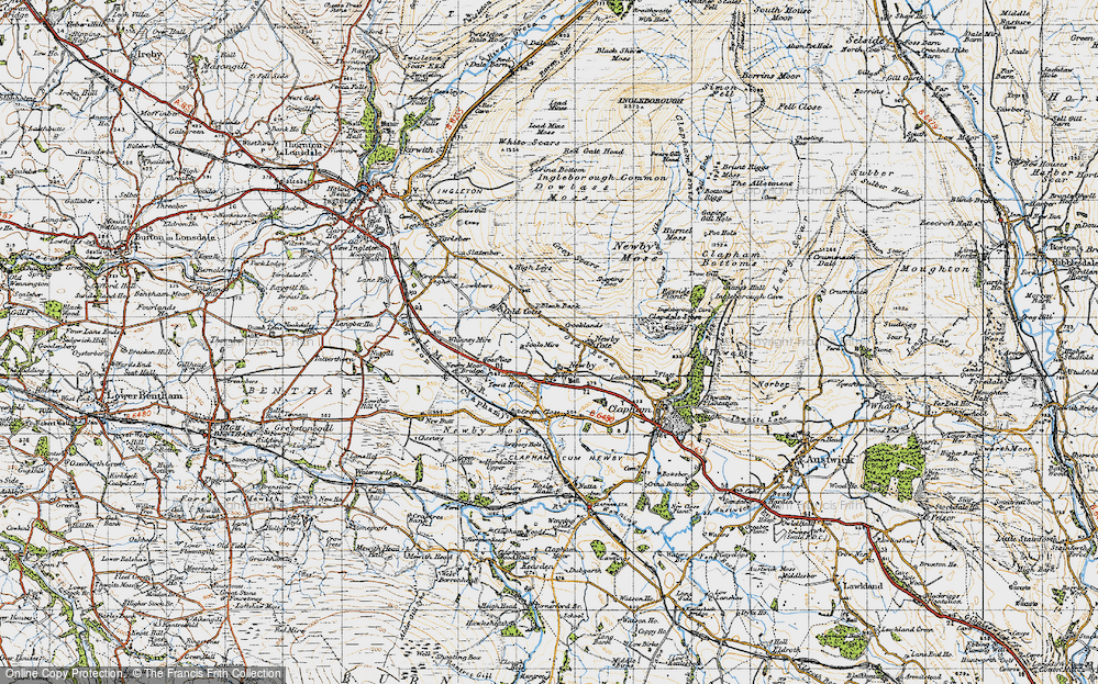 Old Map of Historic Map covering Bleak Bank in 1947
