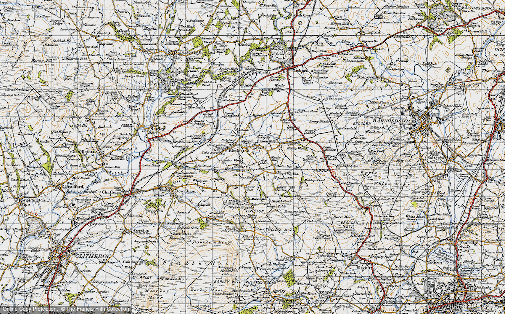 Old Map of Historic Map covering Whytha in 1947
