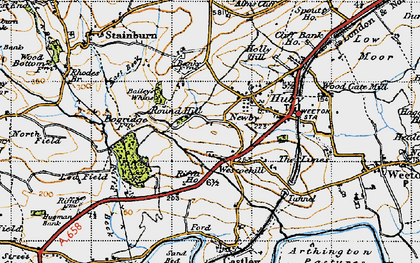 Old map of Bailey's Whins in 1947