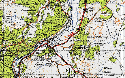 Old map of Newby Bridge in 1947