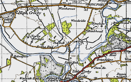 Old map of Newby East in 1947