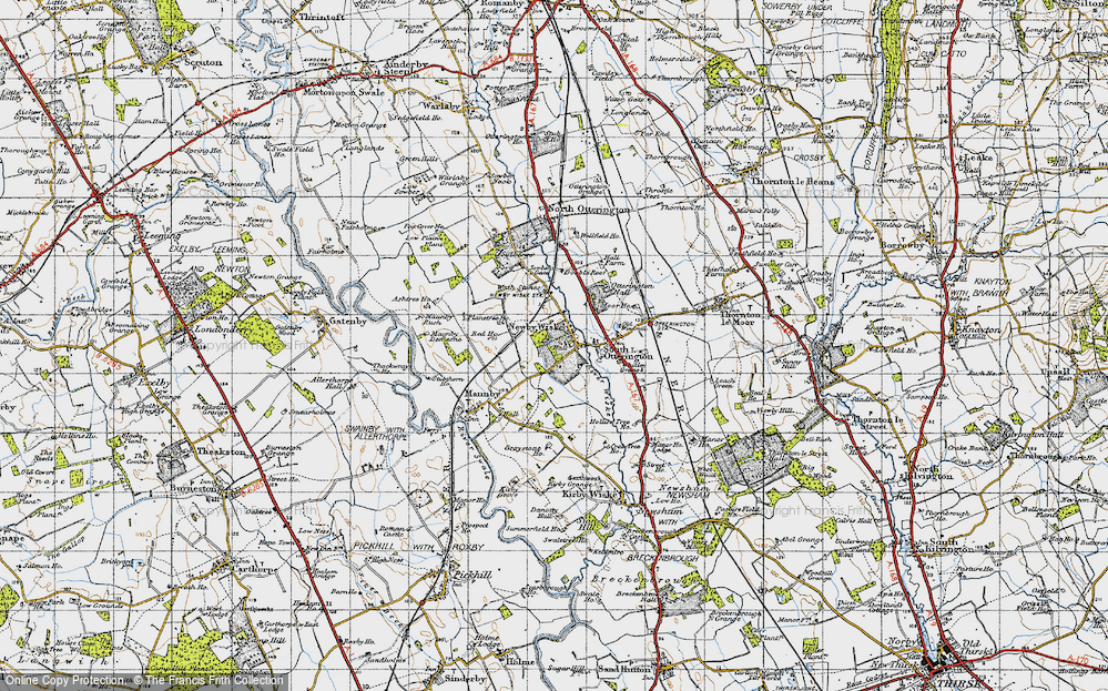 Old Map of Newby Wiske, 1947 in 1947