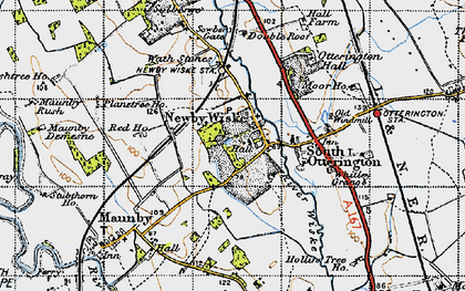 Old map of Newby Wiske in 1947