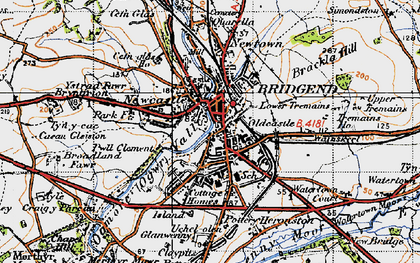 Old map of Ogmore River in 1947