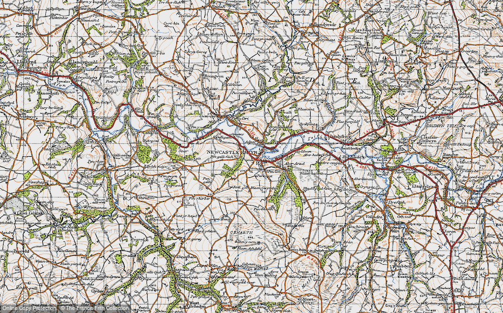 Old Map of Newcastle Emlyn, 1947 in 1947