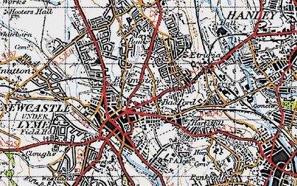 Old map of Newcastle-under-Lyme in 1946