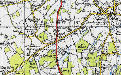 Old map of Newchapel in 1946