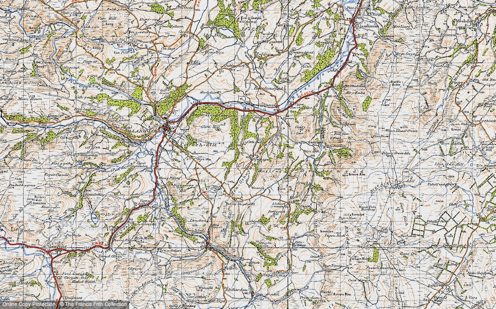 Old Map of Historic Map covering Glynfach in 1947