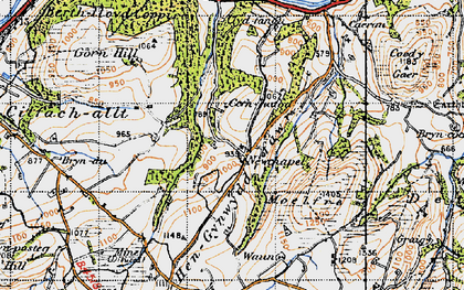 Old map of Bont-newydd in 1947