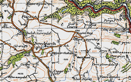 Old map of Newchurch in 1946