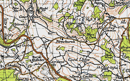 Old map of Newchurch in 1946