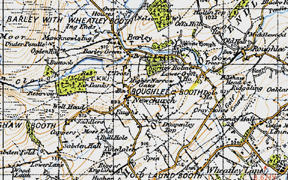 Old map of Newchurch in Pendle in 1947