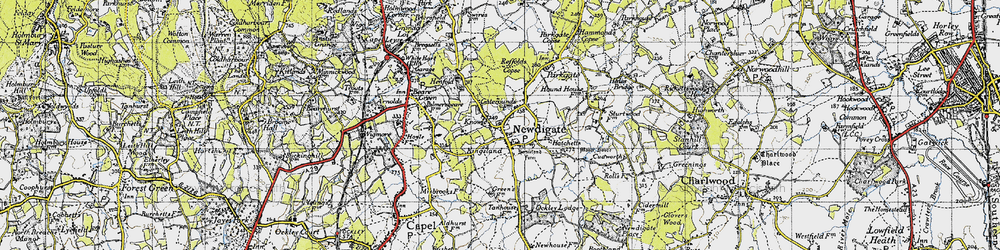 Old map of Newdigate in 1940