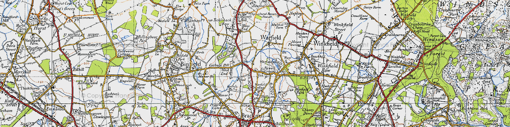 Old map of Newell Green in 1940