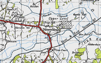 Old map of Newenden in 1940