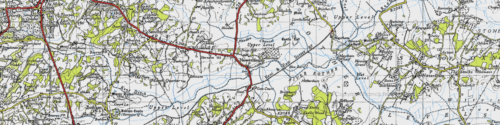 Old map of Newenden in 1940