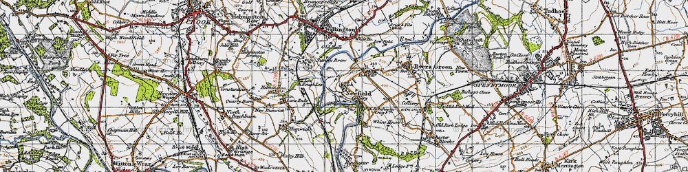 Old map of Newfield in 1947