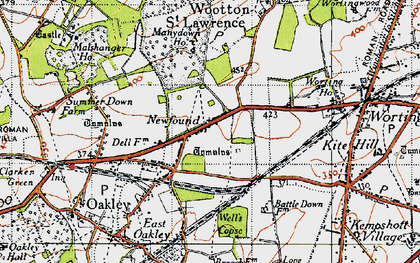 Old map of Newfound in 1945