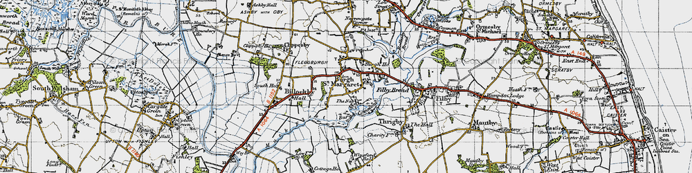 Old map of Newgate Corner in 1945