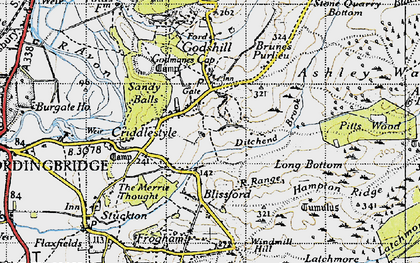 Old map of Brune's Purlieu in 1940