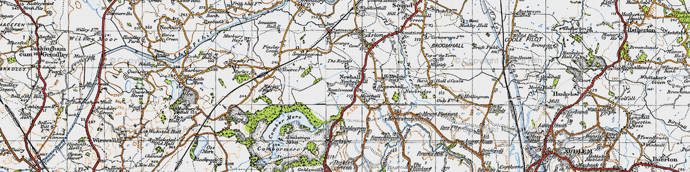 Old map of Newhall in 1947