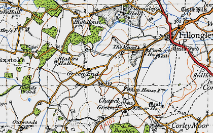 Old map of Newhall Green in 1946