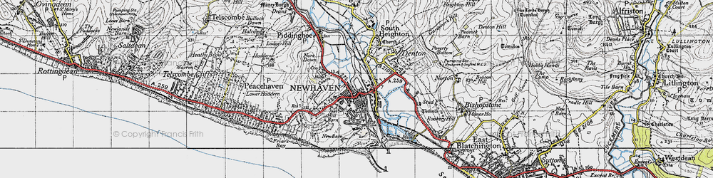 Old map of Newhaven in 1940